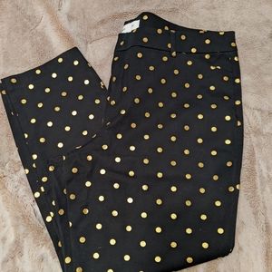 Old Navy Pixie Pants - Size 18 Gold Polka Dots